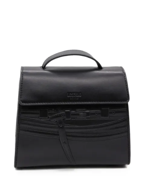 Moschino Tie Me embossed calf leather mini tote bag
