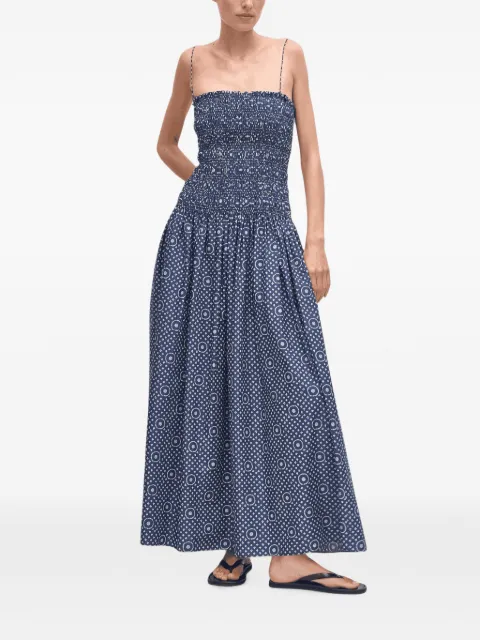 Matteau vestido largo Shirred Drop Waist con estampado geométrico