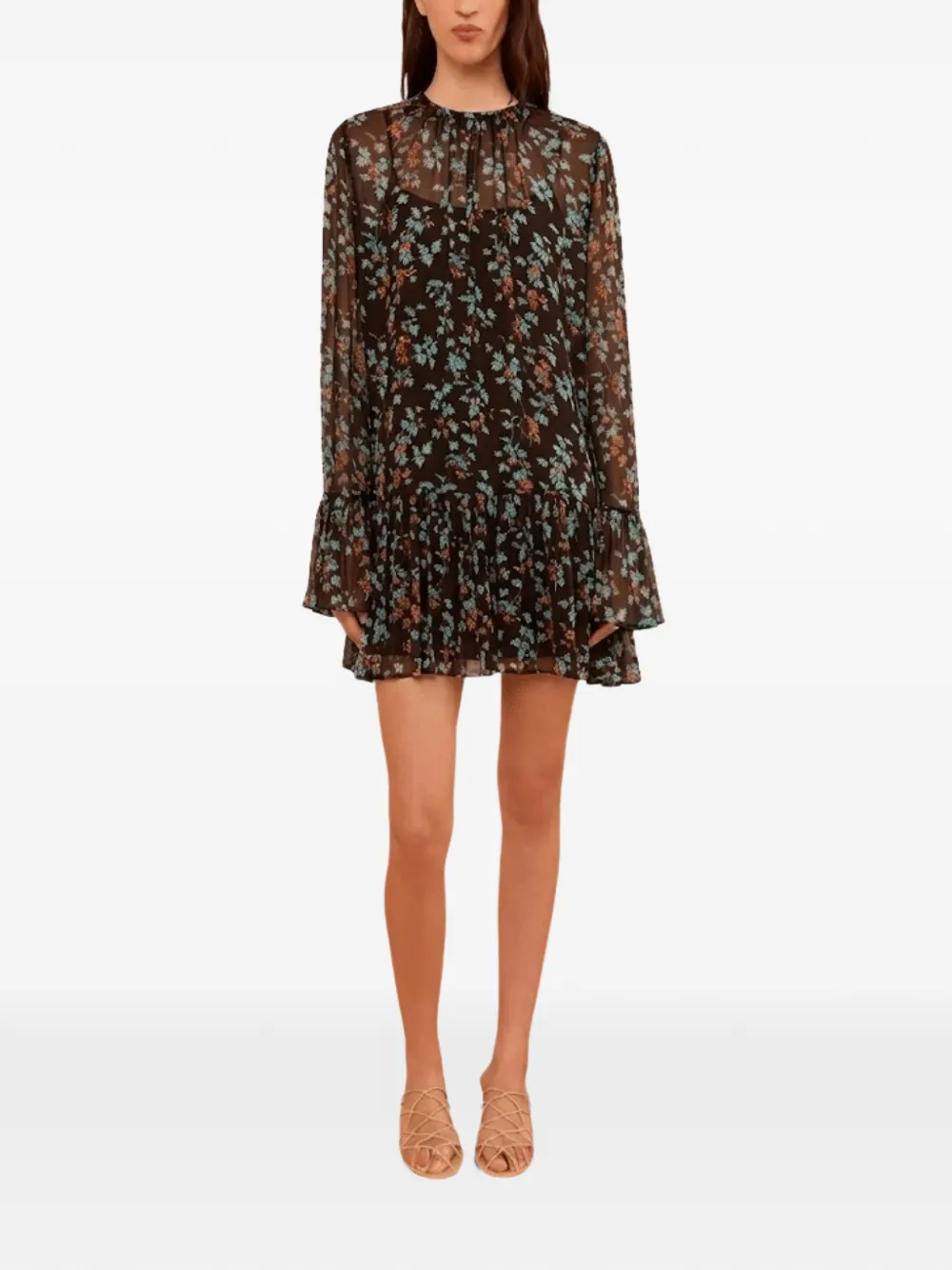 Ulla Johnson Emmeline floral-print ruffled mini dress Bruin