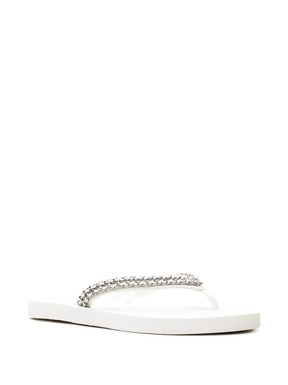 Tory Burch Kira teenslippers met ketting Wit