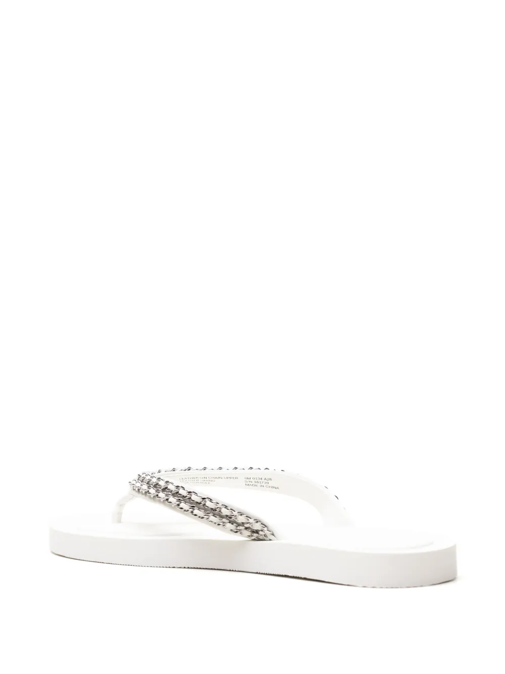 Tory Burch Kira teenslippers met ketting Wit