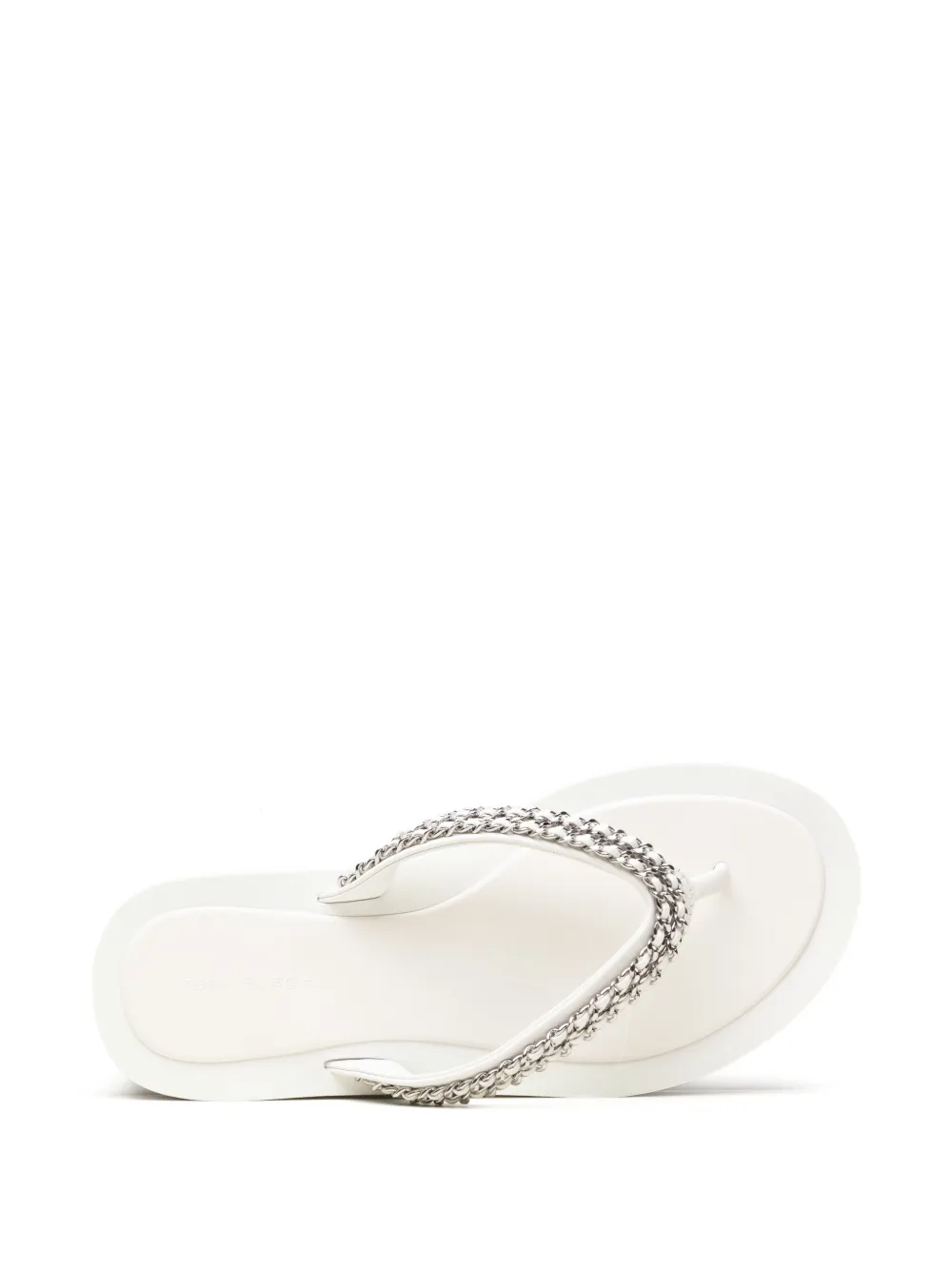 Tory Burch Kira teenslippers met ketting Wit