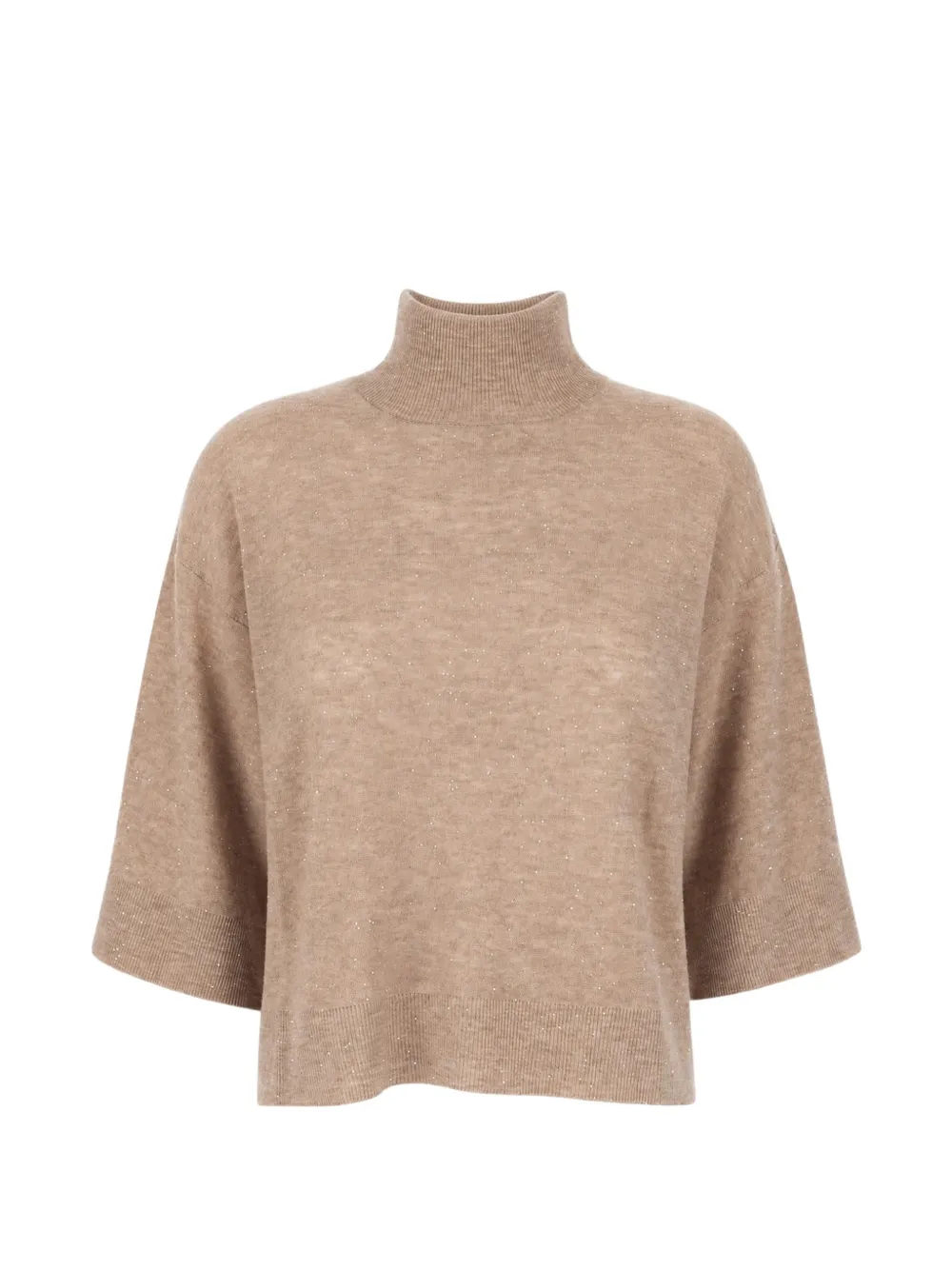 Fabiana Filippi sequin-embellished roll-neck sweater - Marrone
