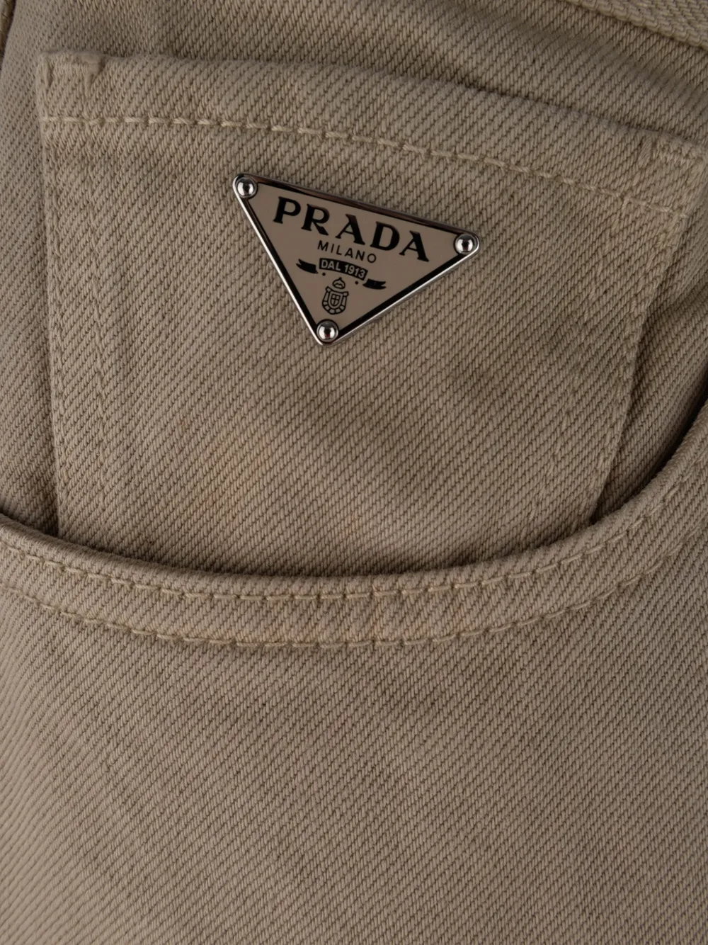 Prada Jeans met logoplakkaat Bruin