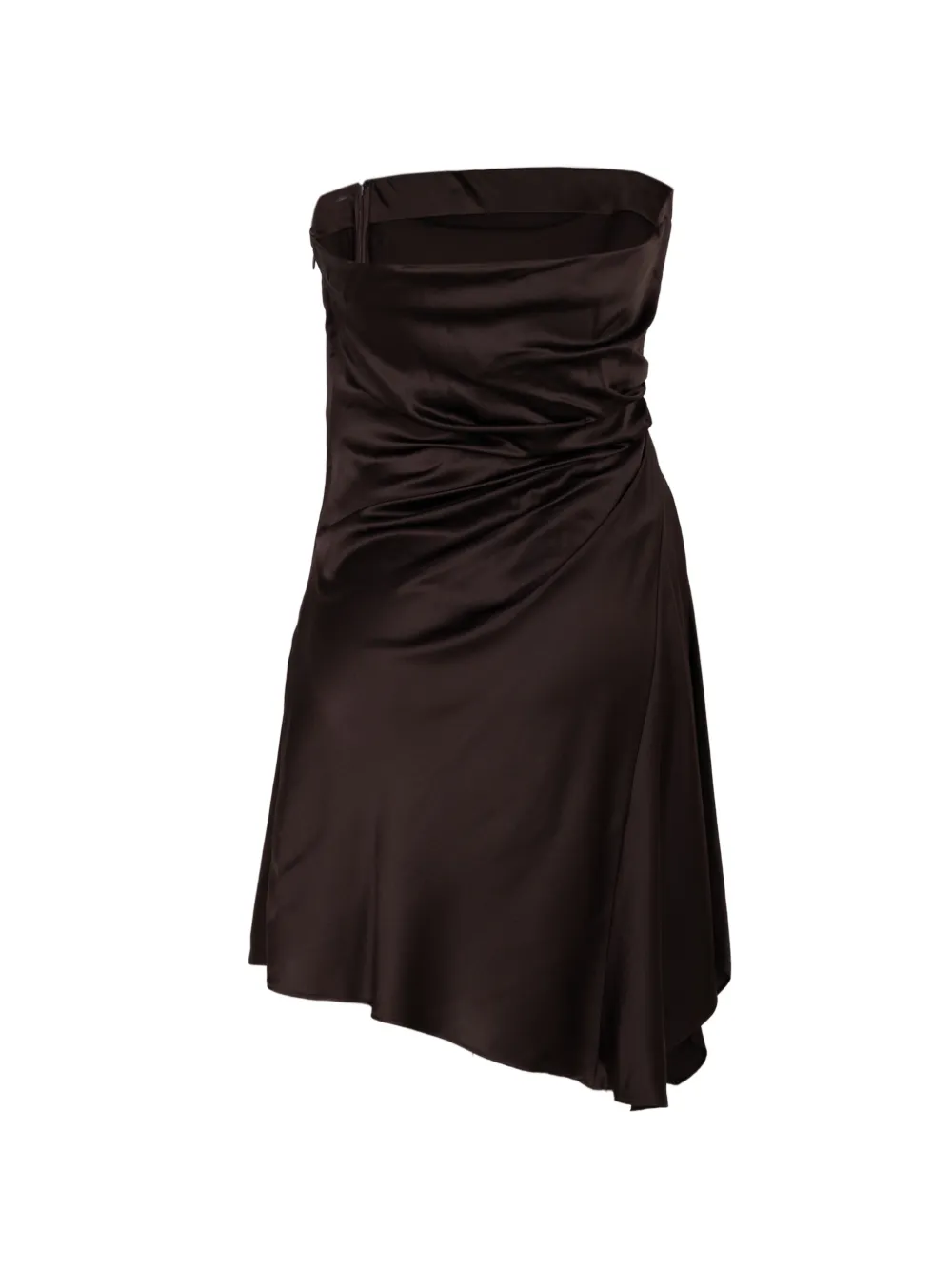 STAUD Adriana gedrapeerde mini-jurk Bruin