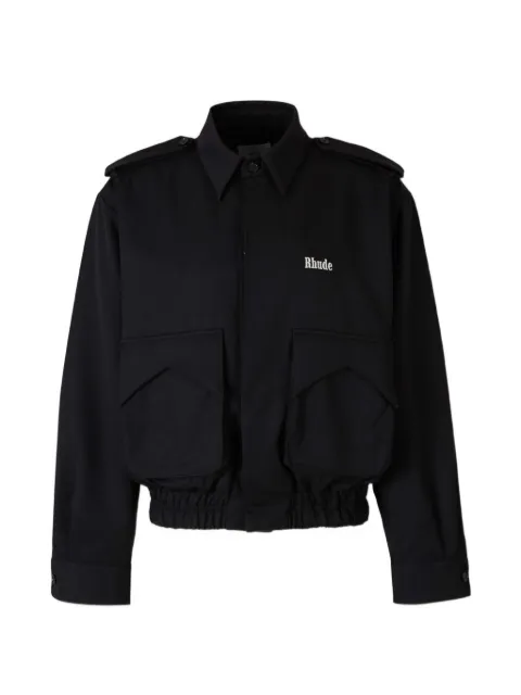 RHUDE logo-embroidered wool jacket