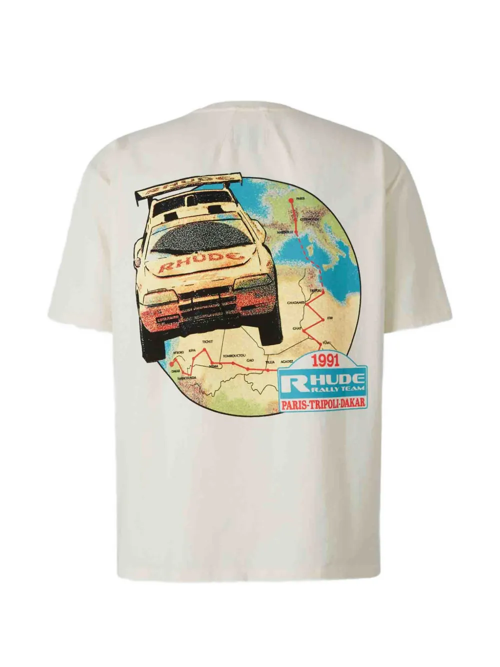 RHUDE Tripoli Rally T-shirt Beige