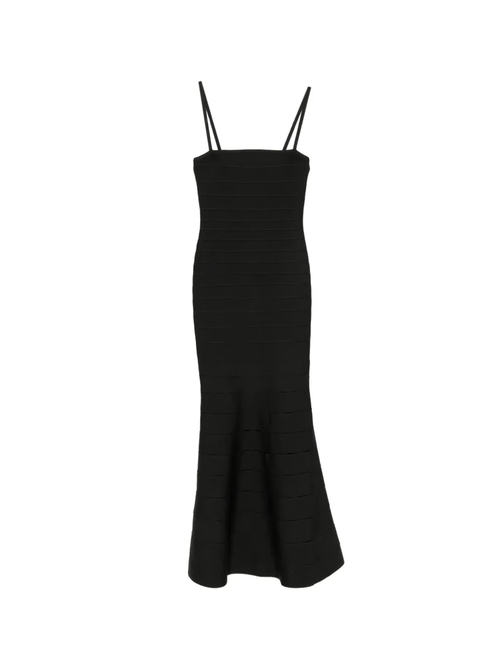 Hervé Léger Abito lungo Elora con scollo quadrato - Nero