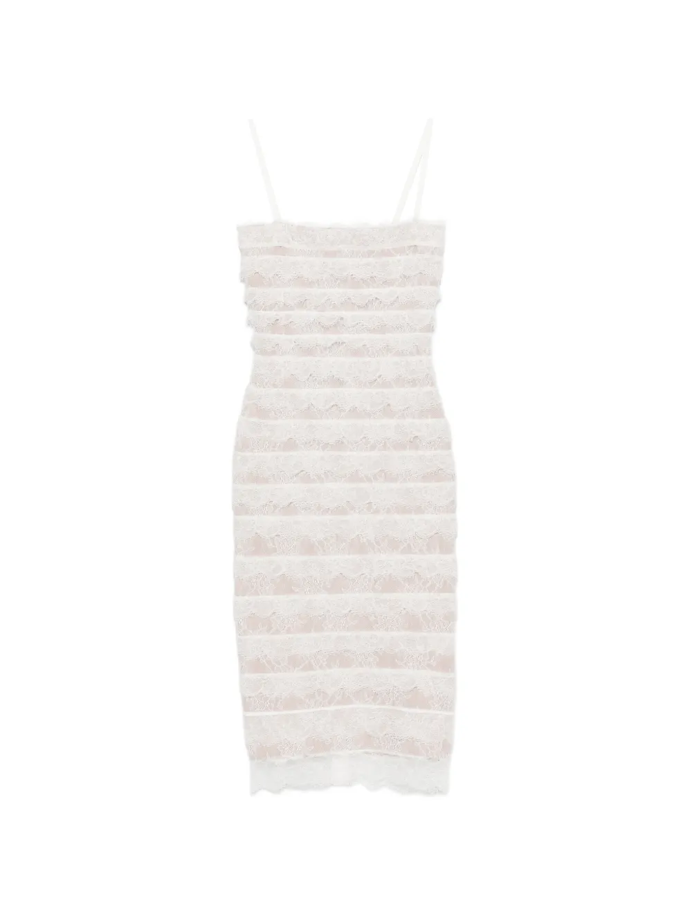 Hervé Léger robe Dara bordée de dentelle - Blanc