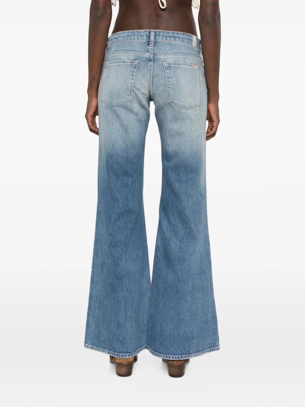7 For All Mankind Low waist flared jeans Blauw