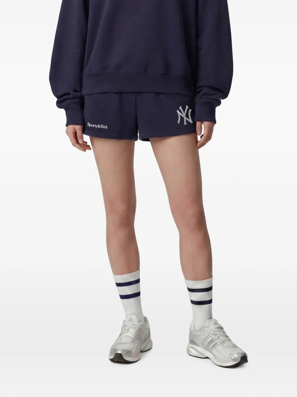 Sporty & Rich x Yankees Krystal Disco shorts Blauw