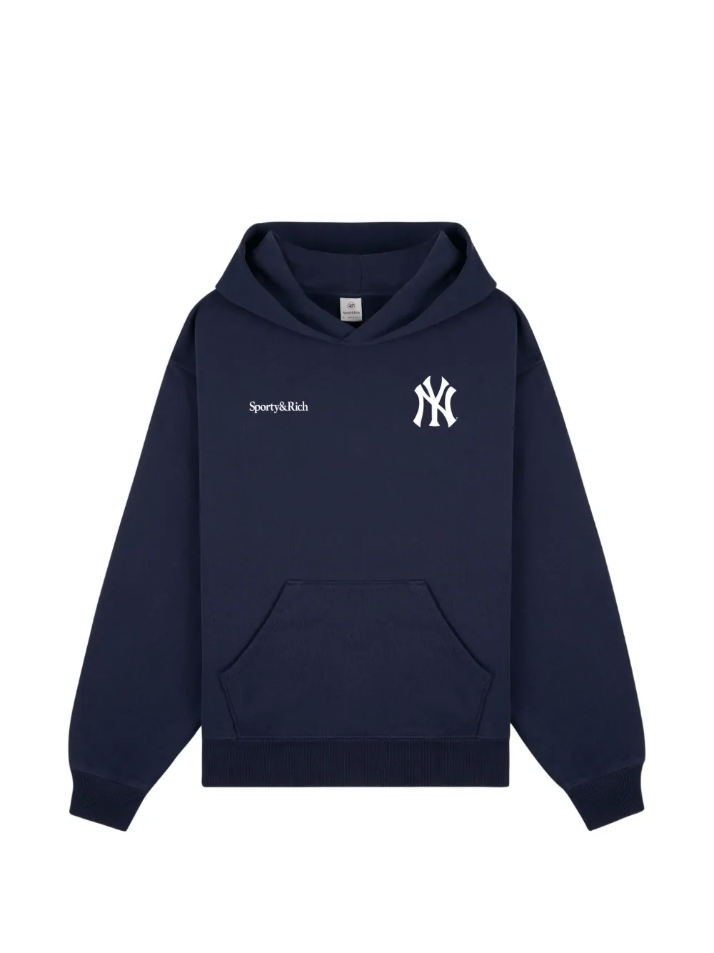 Sporty & Rich x Yankees Curve logo-print hoodie - Blu