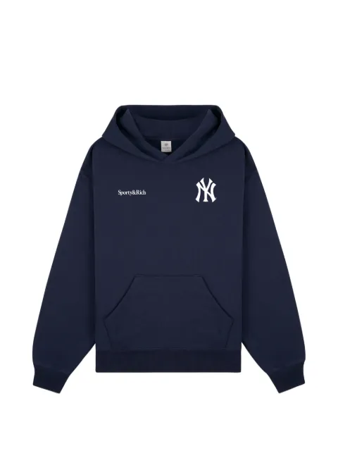 Sporty & Rich x Yankees Curve logo-print hoodie