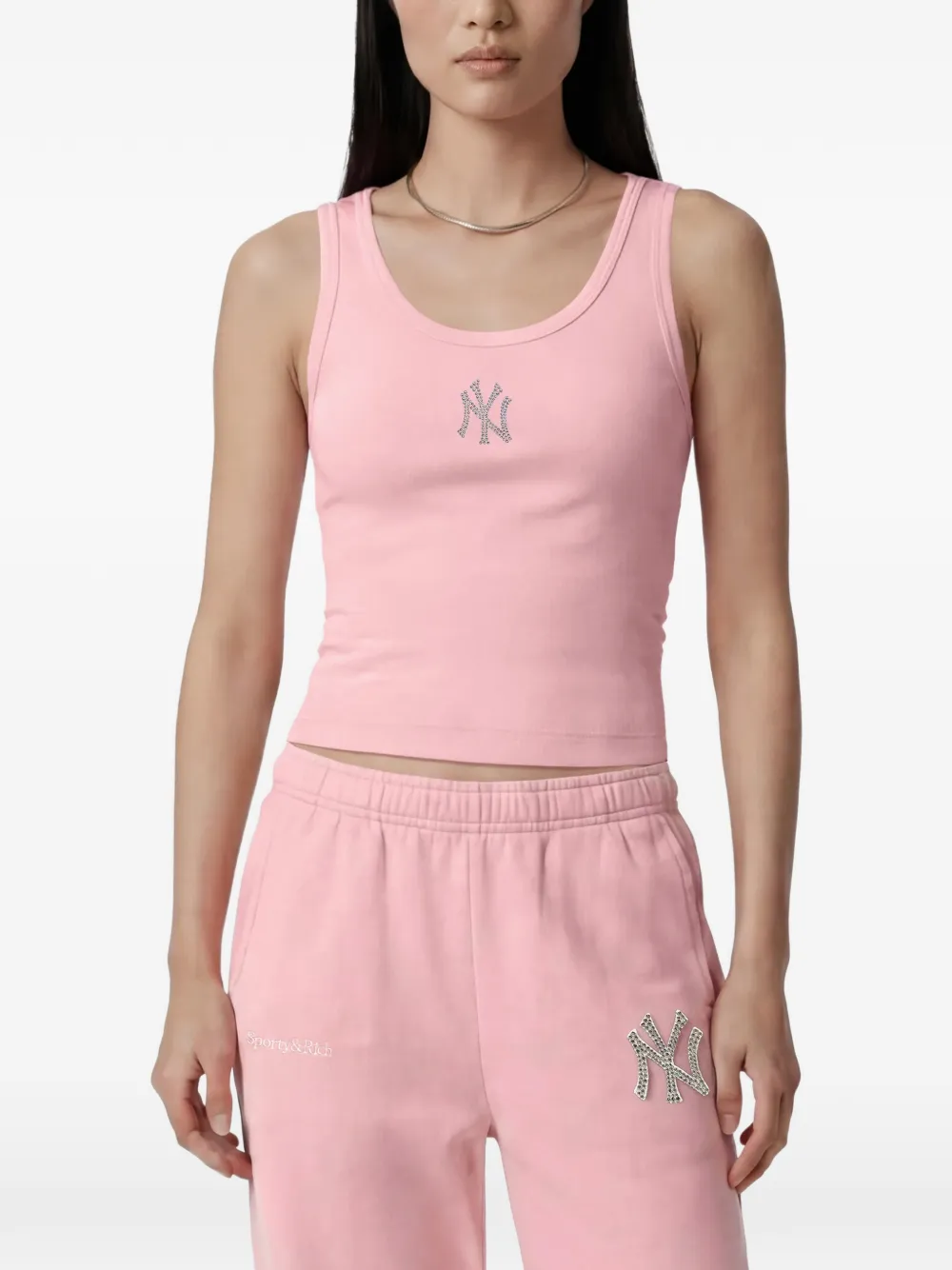 Sporty & Rich Yankees Krystal cropped tanktop Roze