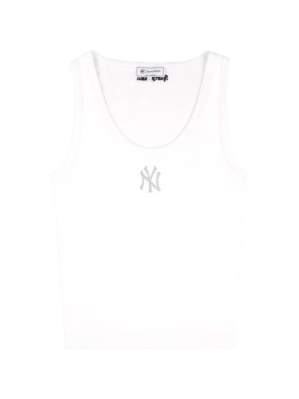 Sporty & Rich Yankees Krystal cropped tank top Wit