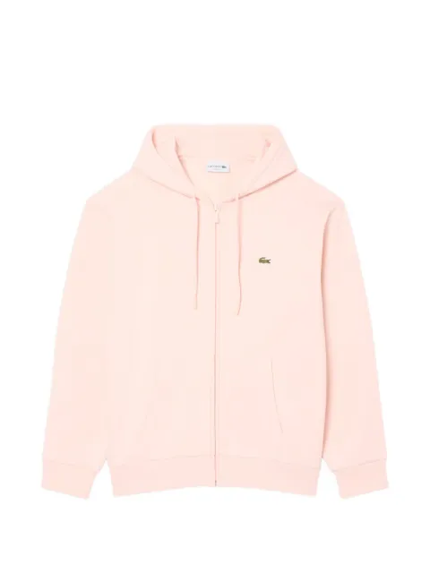 Lacoste logo-patch zip-up hoodie