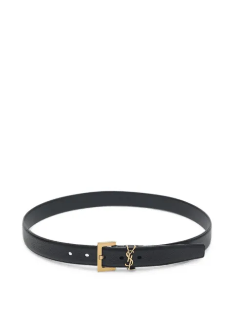 Saint Laurent Cassandre logo leather belt