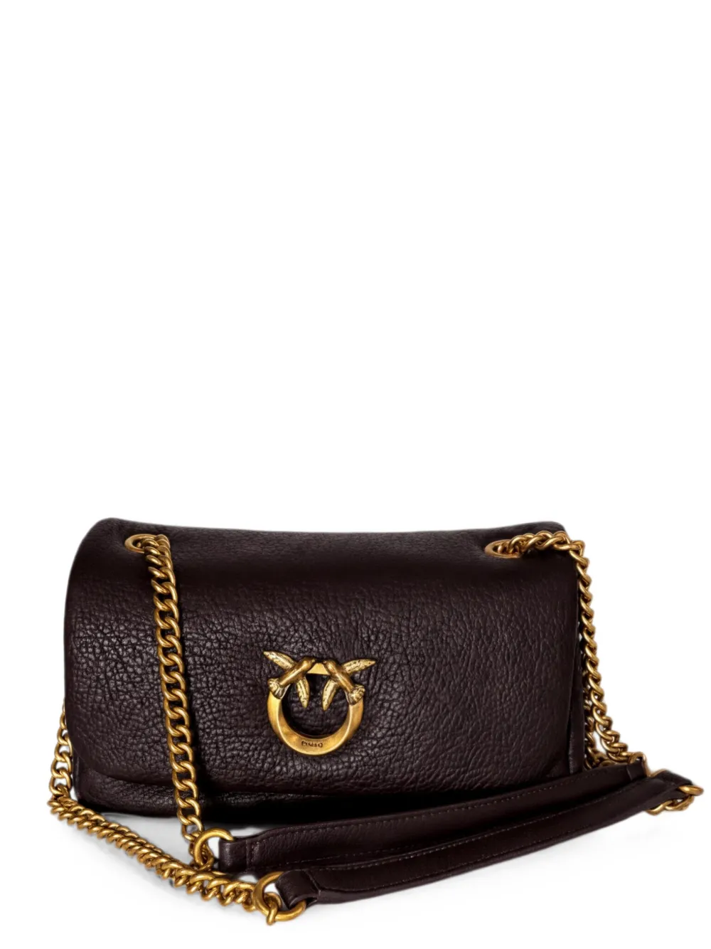 PINKO Love Birds leather crossbody bag - Braun