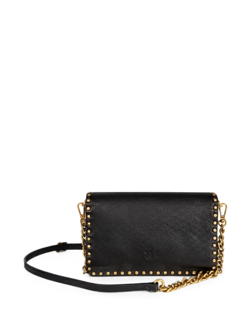 PINKO Love One leren crossbodytas met studs Zwart