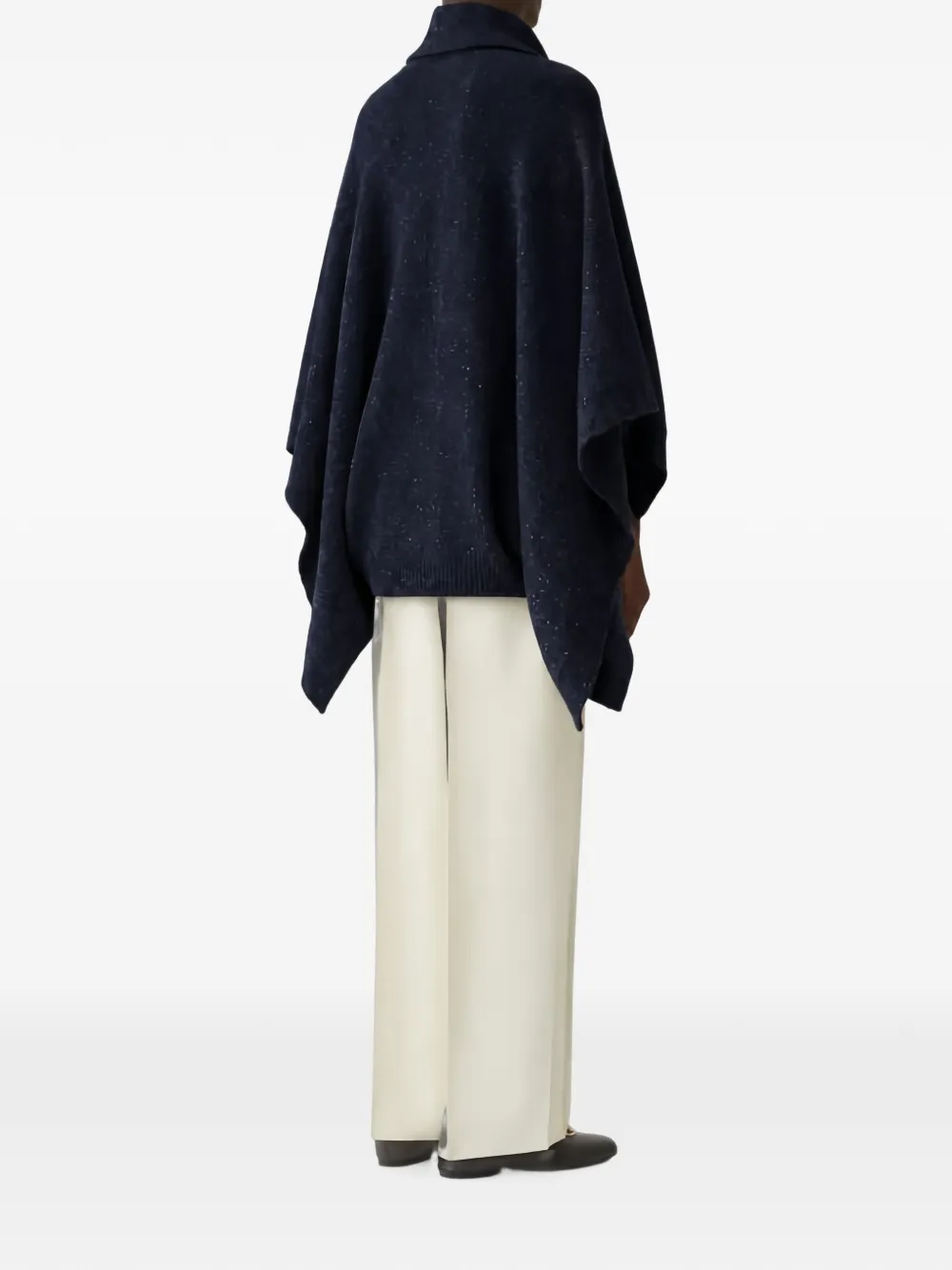 Fabiana Filippi Gebreide poncho Blauw