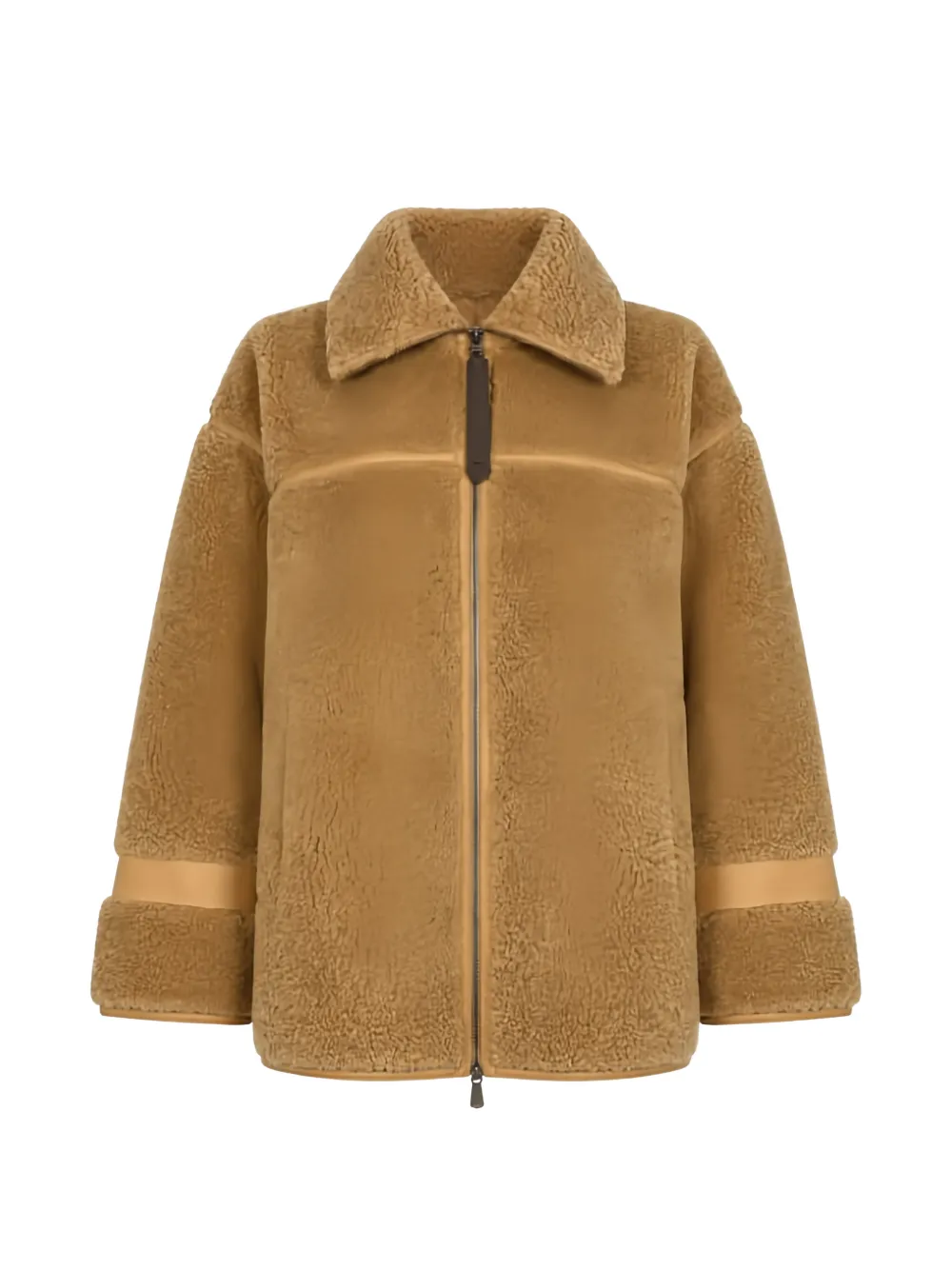 PINKO shearling-effect pea coat with high neck - Toni neutri