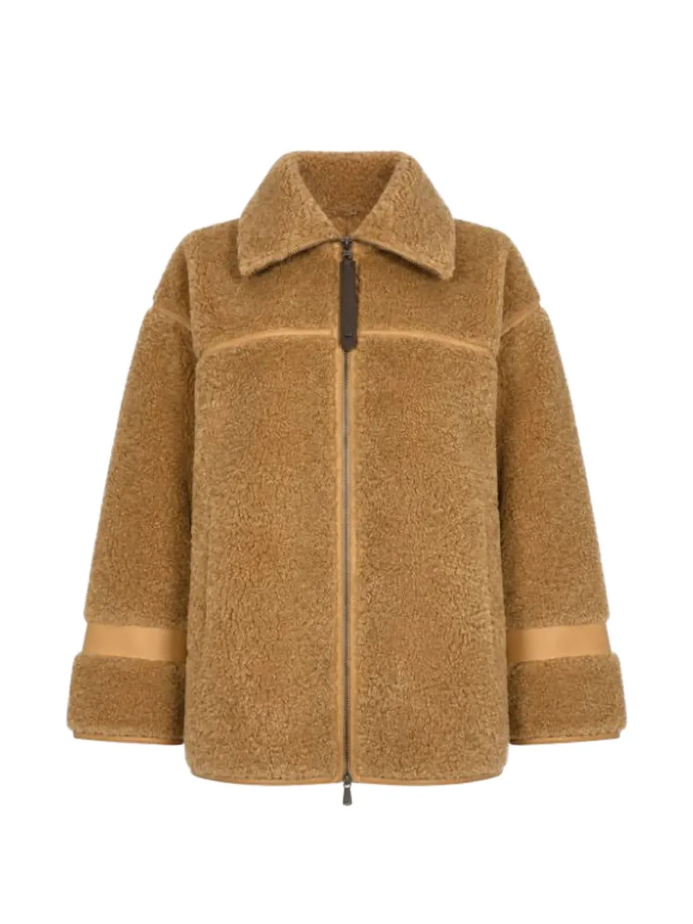 PINKO Jas met lammy effect Beige