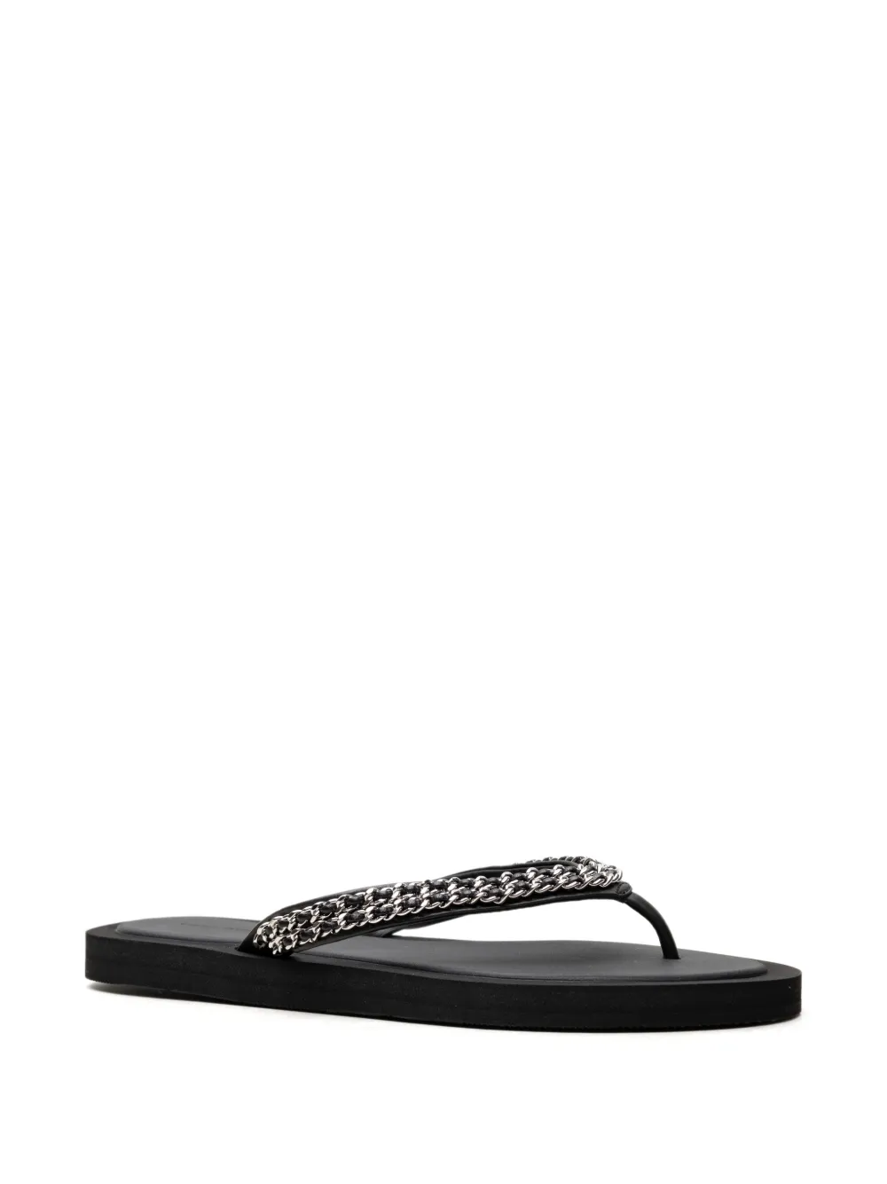 Tory Burch Kira teenslippers met schakelketting Zwart