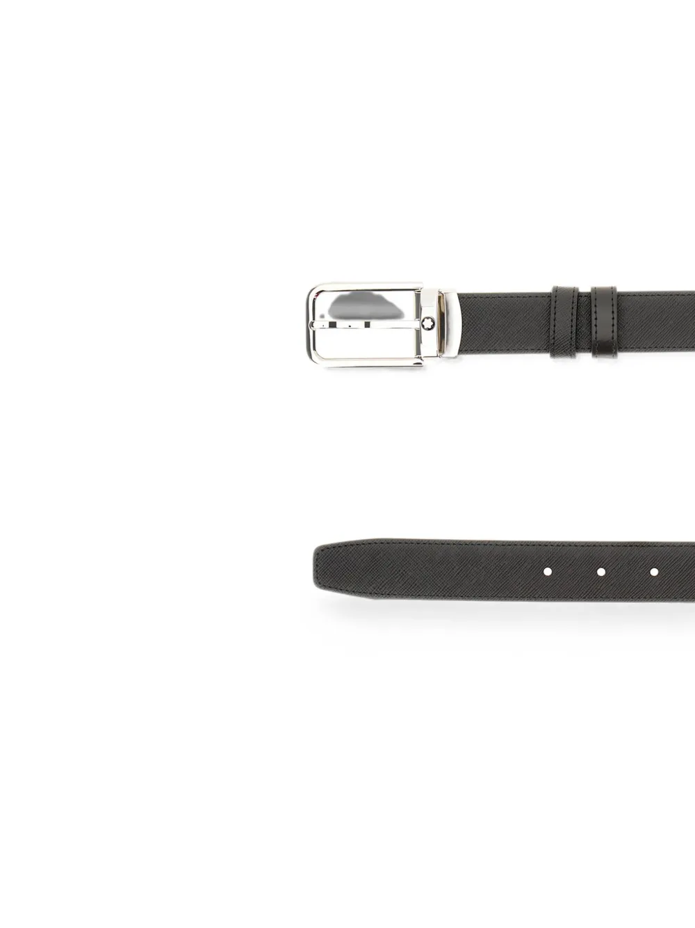 Montblanc Omkeerbare leren riem met textuur Zwart