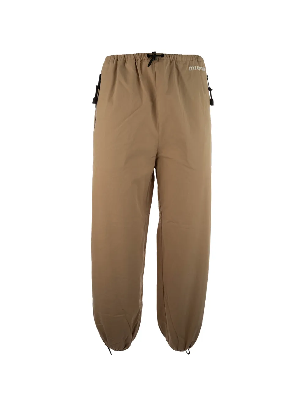Miu Gabardine broek met wassing Bruin