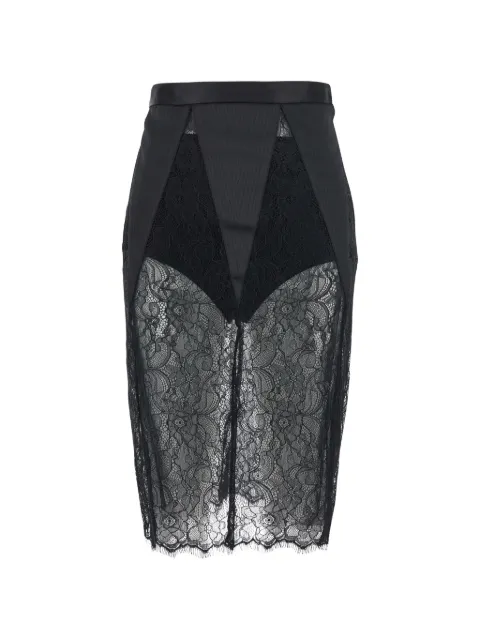 Elisabetta Franchi lace-panelled midi skirt
