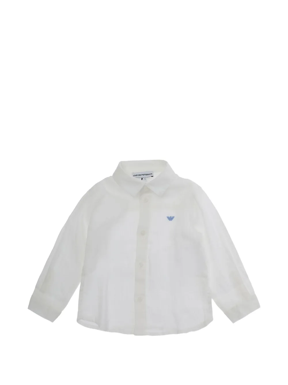Emporio Armani Kids Hemd mit Logo-Stickerei - Weiß
