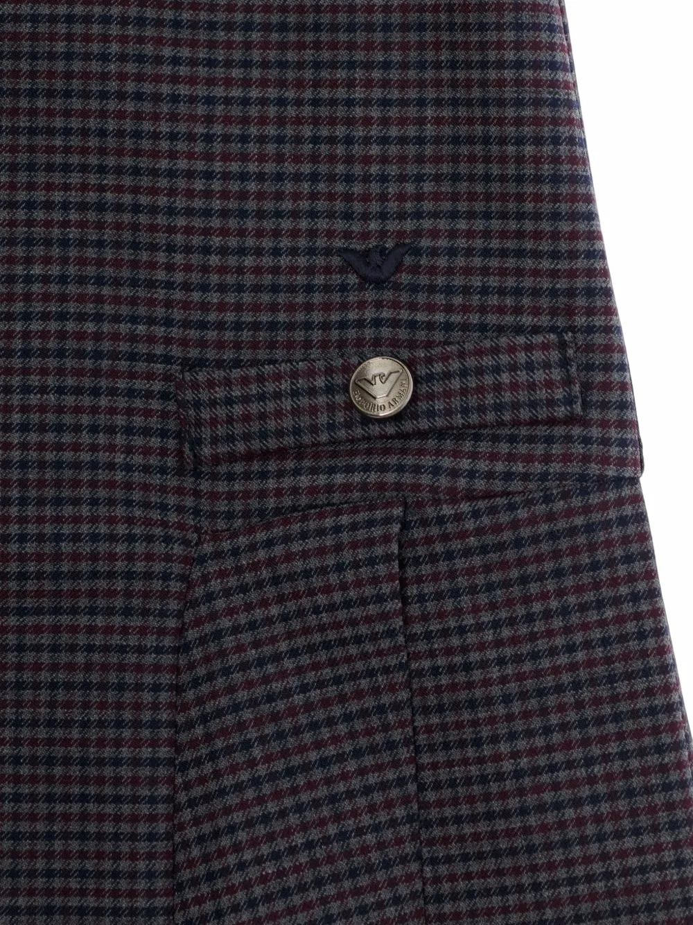 Emporio Armani Kids Jurk met pied-de-poule print Blauw