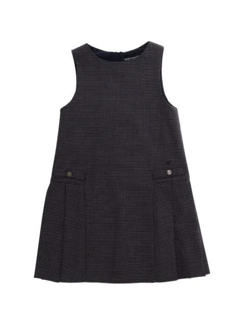Emporio Armani Kids vestido con pliegues y motivo pied de poule