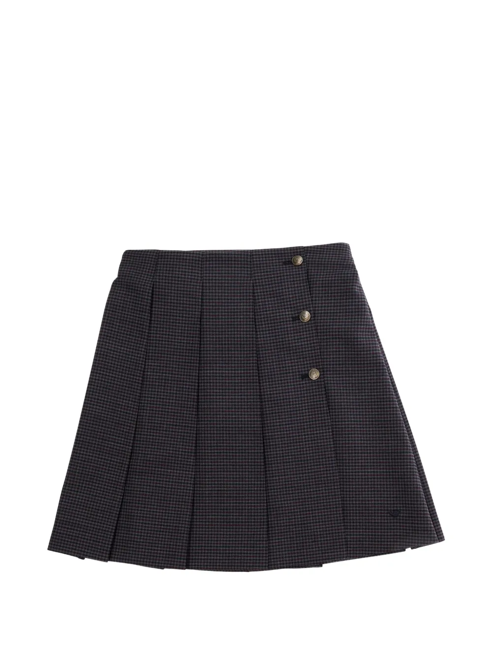 Emporio Armani Kids pleated houndstooth-pattern skirt - Grigio