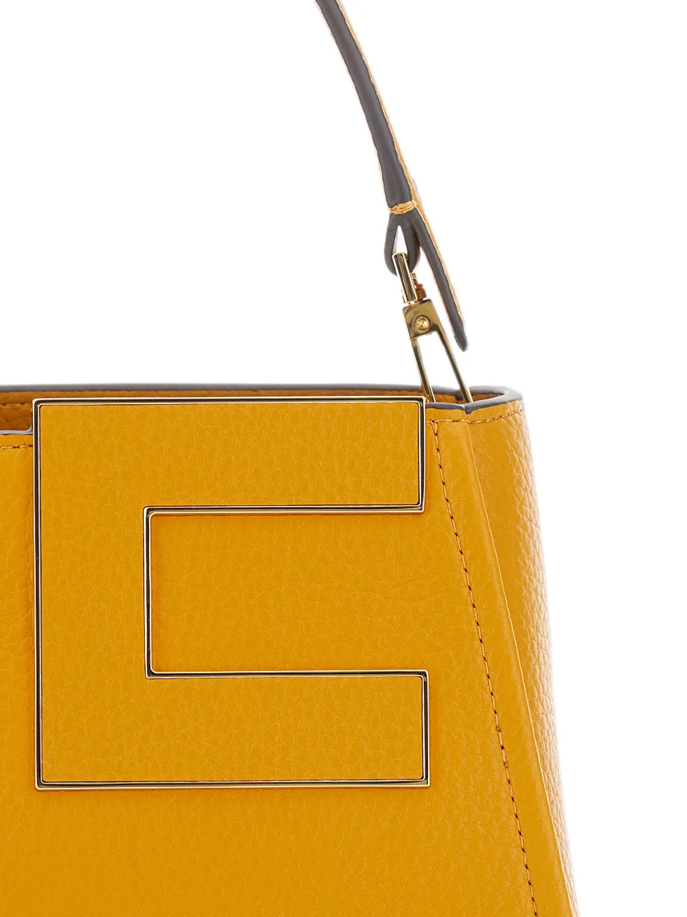 Elisabetta Franchi Handtas met logo Geel