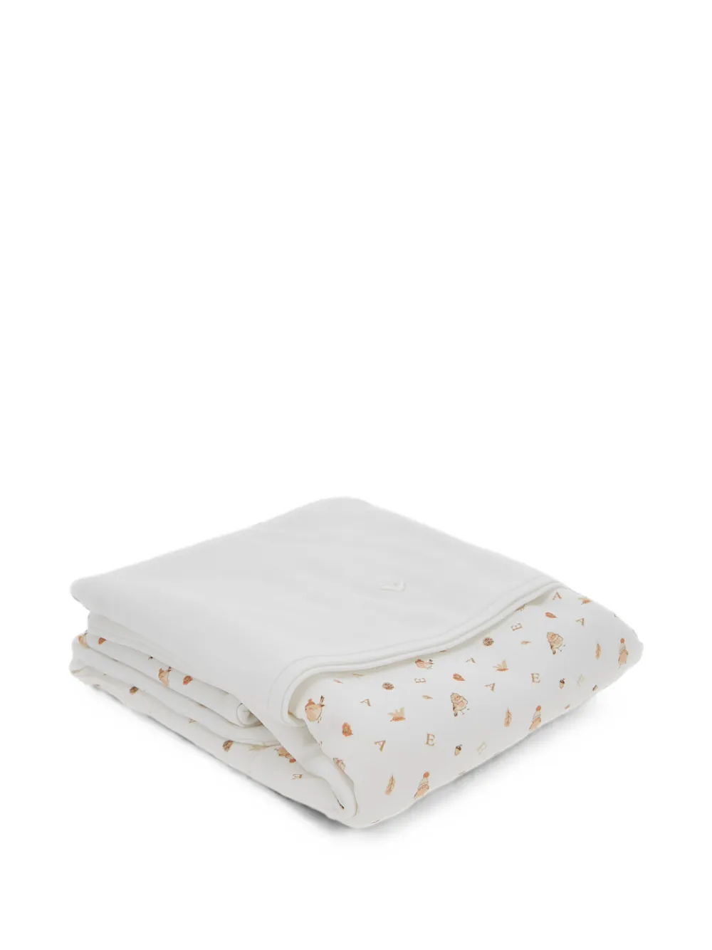 Emporio Armani Kids Deken met geborduurd logo en grafische print Wit