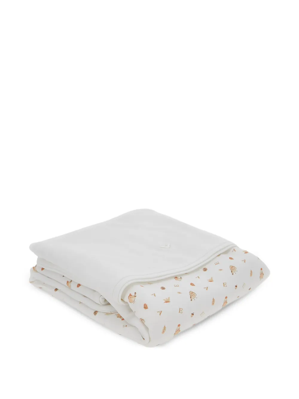 Emporio Armani Kids graphic-print embroidered-logo blanket - Bianco