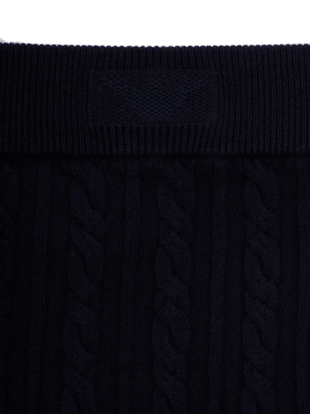 Emporio Armani Kids cable-knit logo-patch skirt Blauw