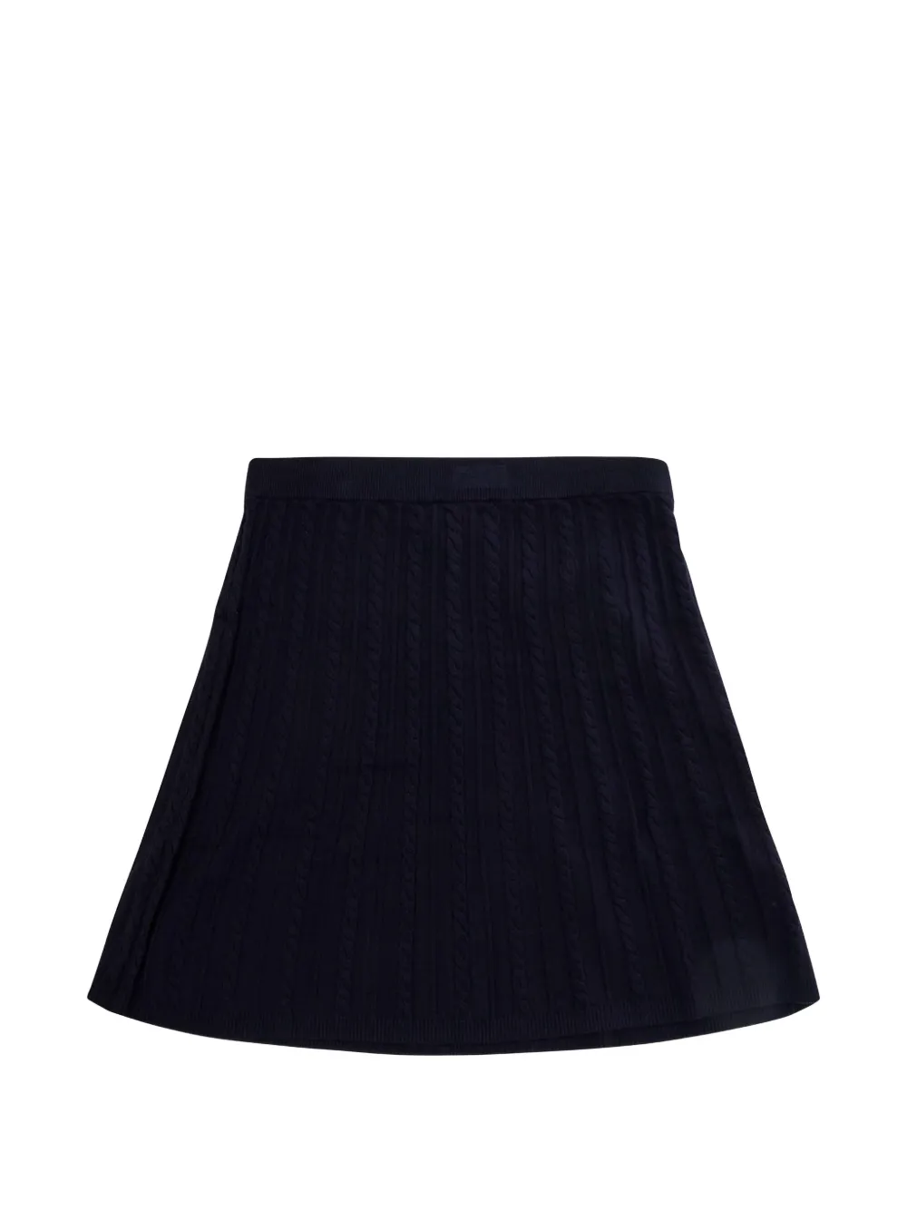 Emporio Armani Kids cable-knit logo-patch skirt - Blu