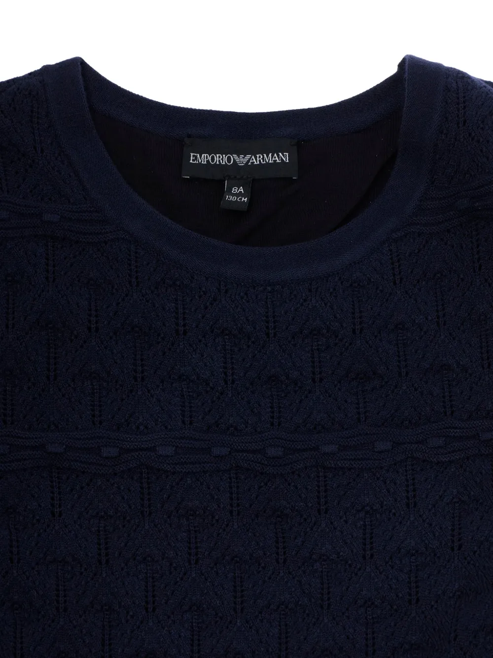 Emporio Armani Kids Gebreide flared mini-jurk Blauw