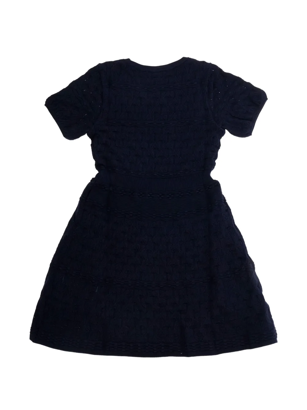 Emporio Armani Kids Gebreide flared mini-jurk Blauw