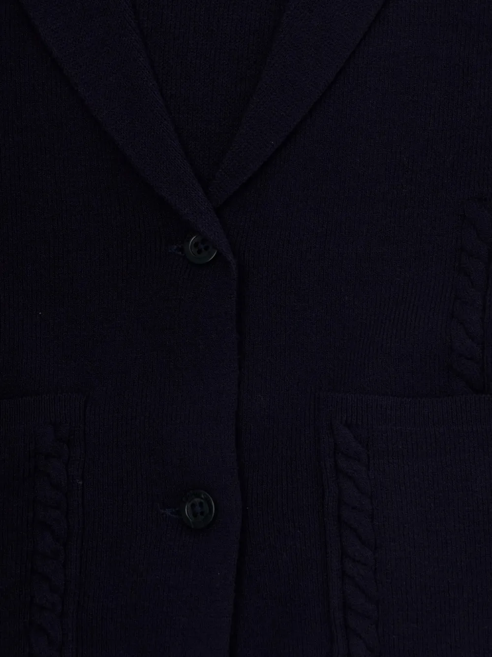 Emporio Armani Kids Kabelgebreid vest met gekerfde revers Blauw