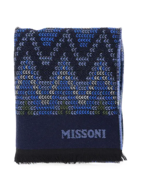 Missoni zigzag-knit fringed scarf