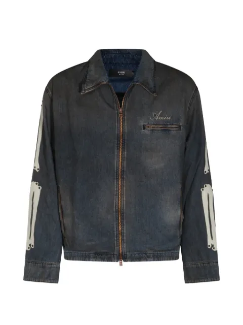 AMIRI Skels leather-patch denim jacket