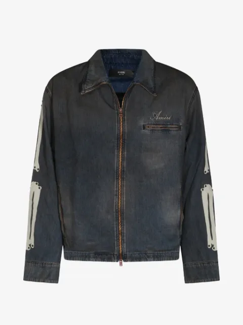 AMIRI Skels leather-patch denim jacket