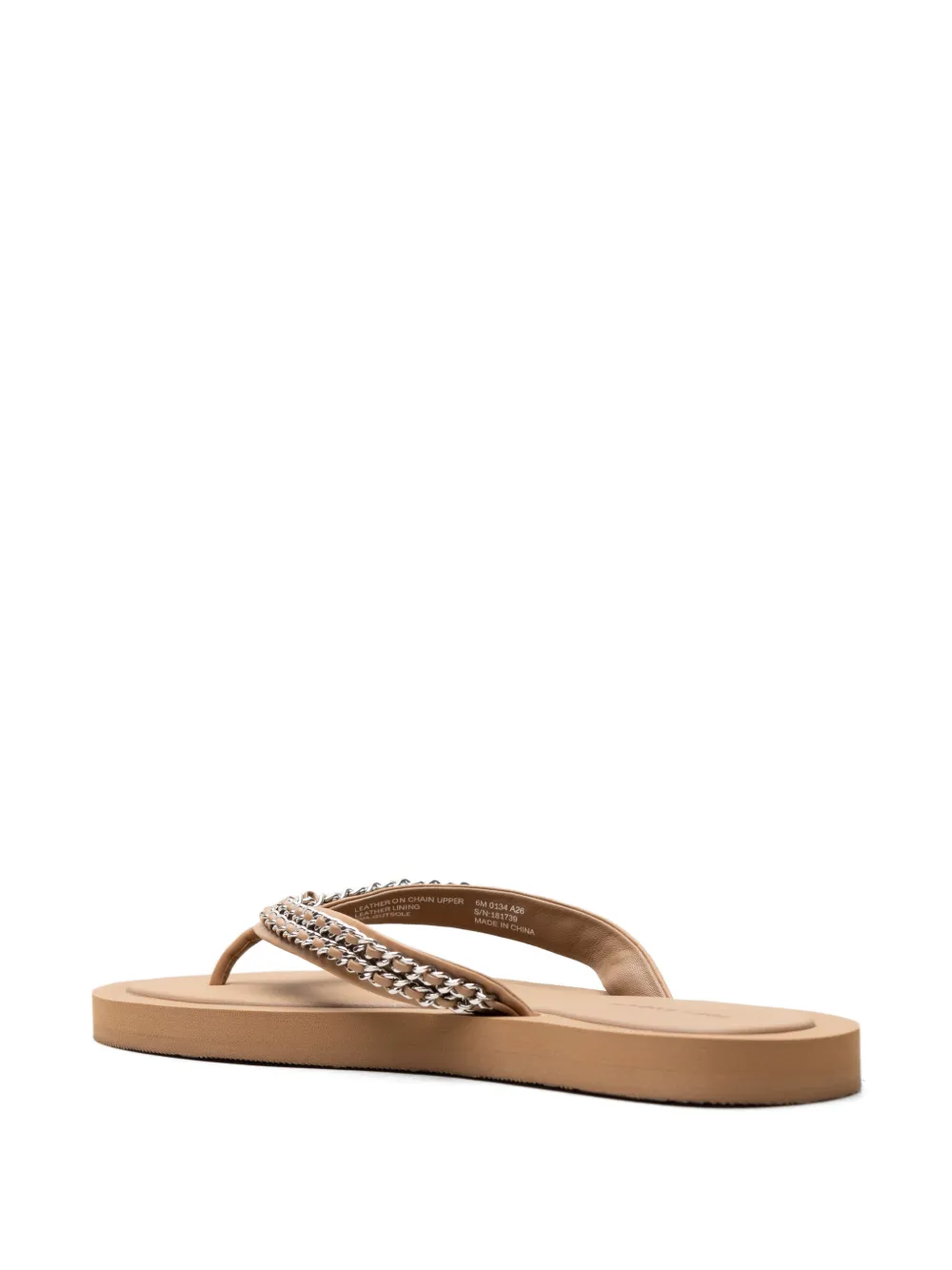 Tory Burch Kira teenslippers met ketting Beige