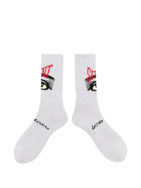 SAINT MXXXXXX calcetines de punto de intarsia con motivo de ojo