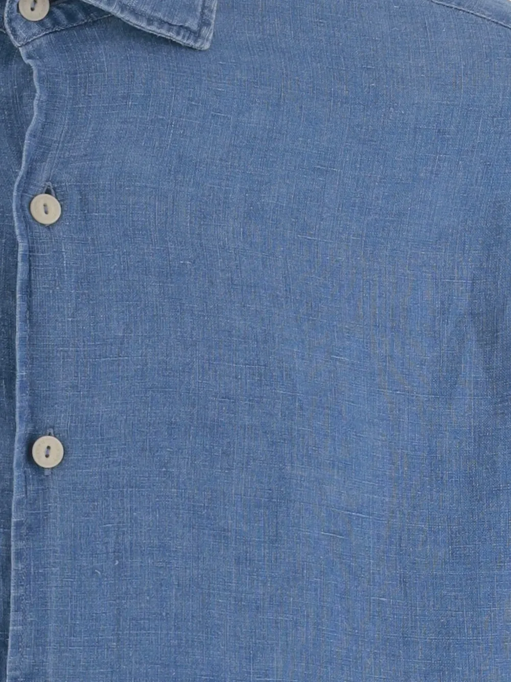 MC2 Saint Barth Pamplona seersucker katoenen overhemd Blauw