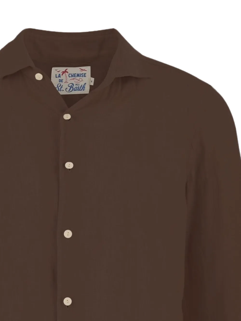 MC2 Saint Barth Pamplona button-up curved-hem shirt Bruin