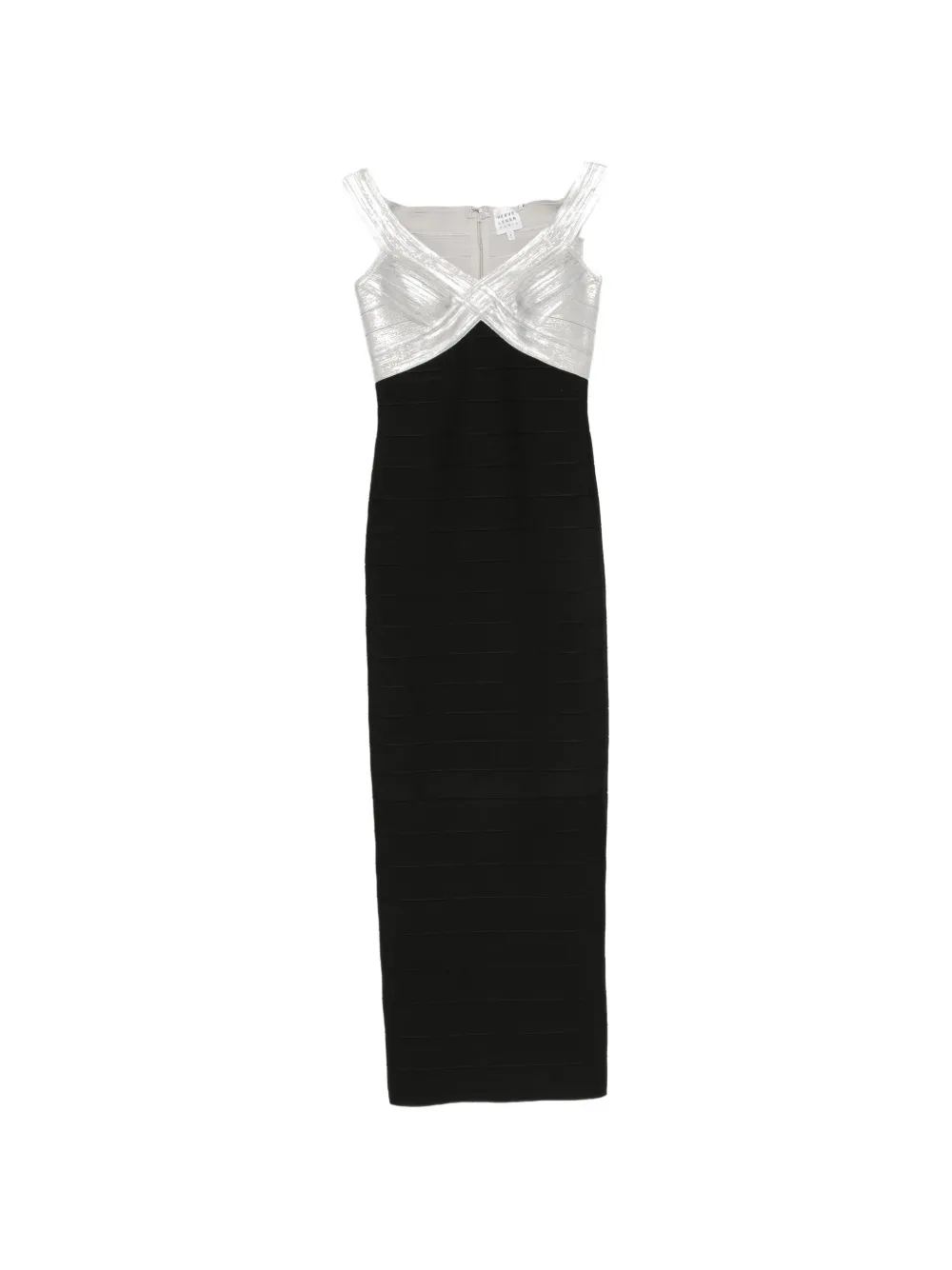 Hervé Léger Bonnie metallic-panel midi dress